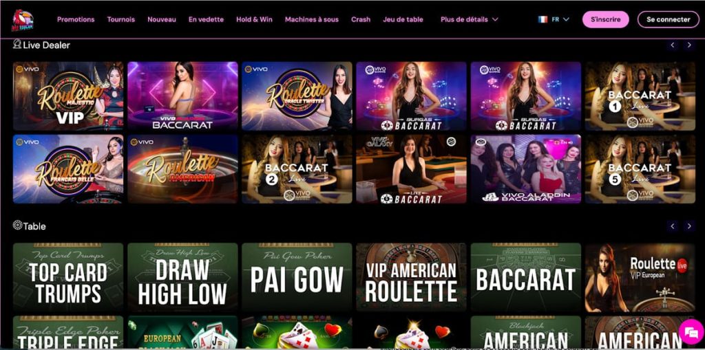 Red Toucan Casino jeux live