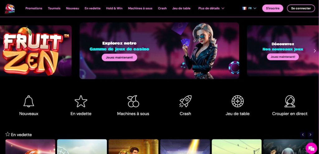 Red Toucan Casino page accueil